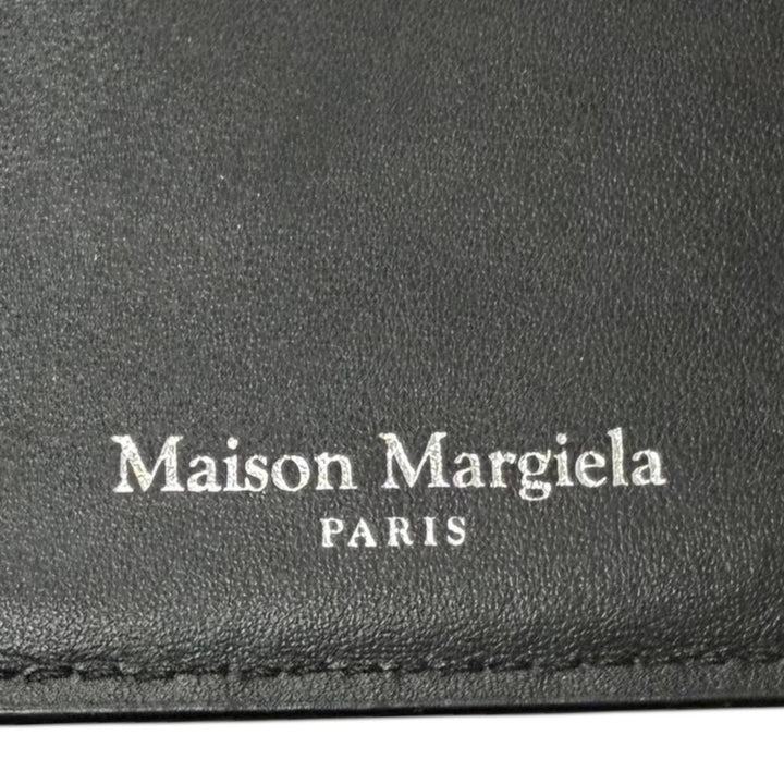 良品□Maison Margiela メゾンマルジェラ 4ステッチ 二つ折り 長財布 レザーロングウォレット ブラック イタリア製 メンズオススメ