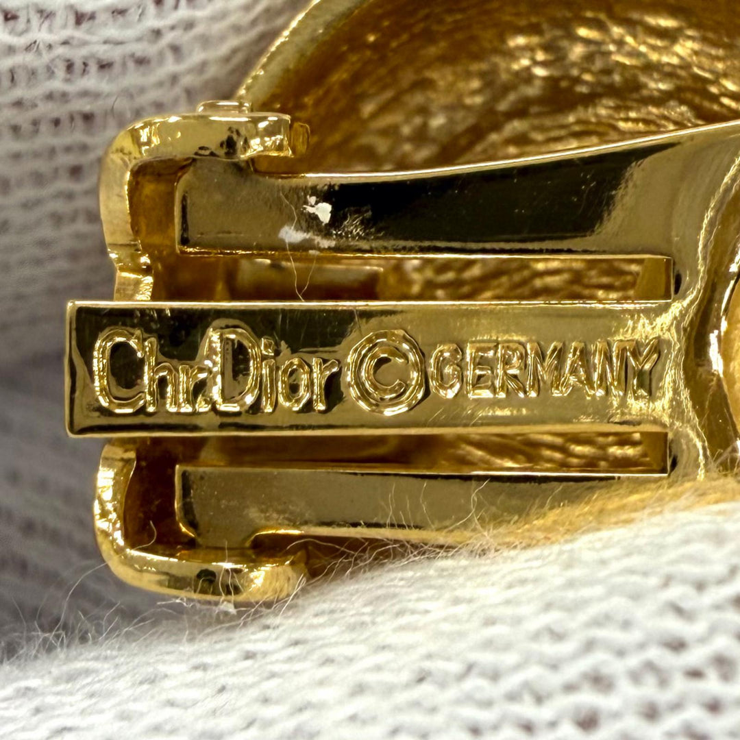 美品★Christian Dior クリスチャンディオール ヴィンテージ パール イヤリング アクセサリー ホワイト ゴールド ドイツ製 箱付き
