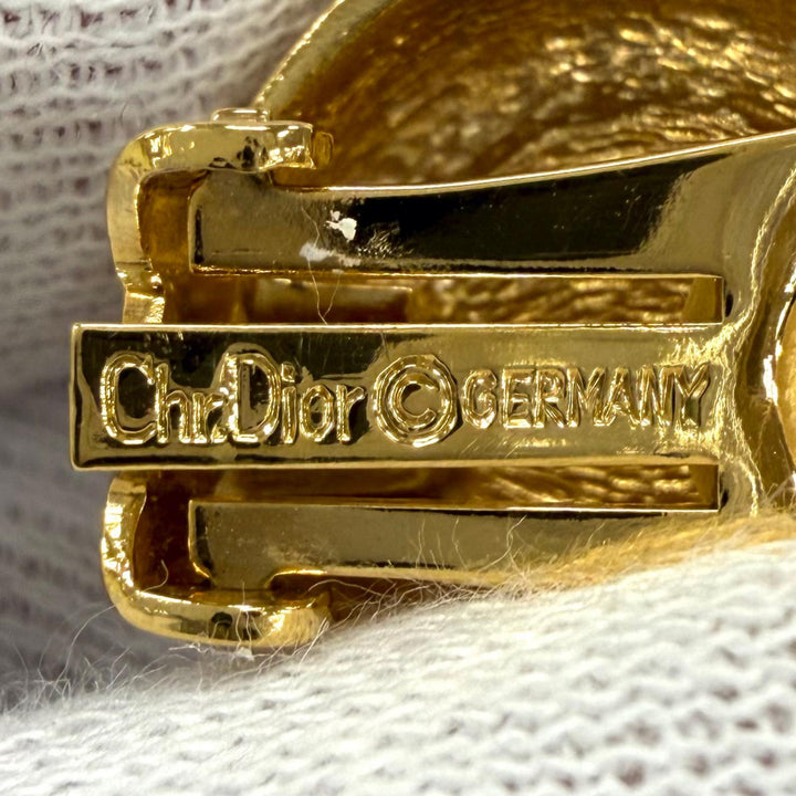 美品★Christian Dior クリスチャンディオール ヴィンテージ パール イヤリング アクセサリー ホワイト ゴールド ドイツ製 箱付き