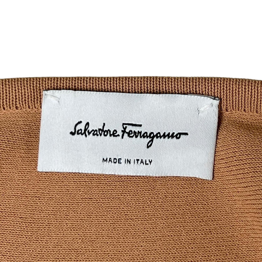 極美品▲Salvatore Ferragamo サルヴァトーレフェラガモ ガンチーニ金具 アンサンブル ブラウン S イタリア製 正規品 レディース