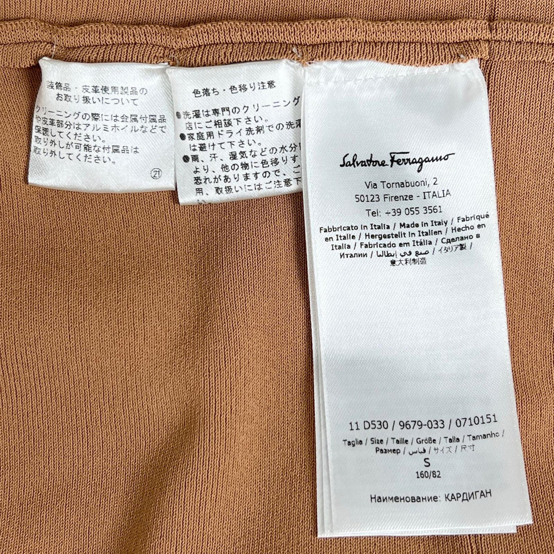 極美品▲Salvatore Ferragamo サルヴァトーレフェラガモ ガンチーニ金具 アンサンブル ブラウン S イタリア製 正規品 レディース