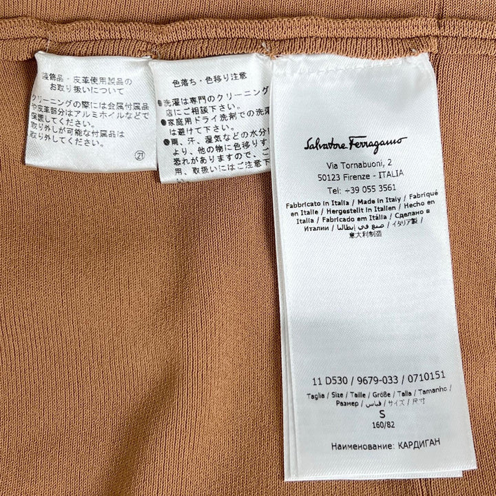 極美品▲Salvatore Ferragamo サルヴァトーレフェラガモ ガンチーニ金具 アンサンブル ブラウン S イタリア製 正規品 レディース