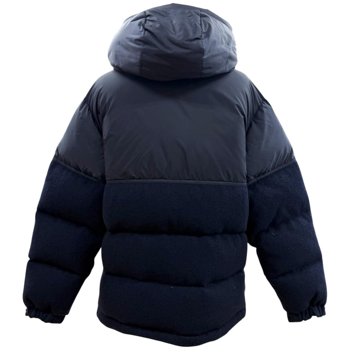 美品▼MONCLER モンクレール ANDRES ロゴ刺繍 フーデッド ダブルジップアップ ダウンジャケット ネイビー 2 正規品 メンズ ハンガー付き
