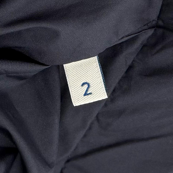 美品▼MONCLER モンクレール ANDRES ロゴ刺繍 フーデッド ダブルジップアップ ダウンジャケット ネイビー 2 正規品 メンズ ハンガー付き