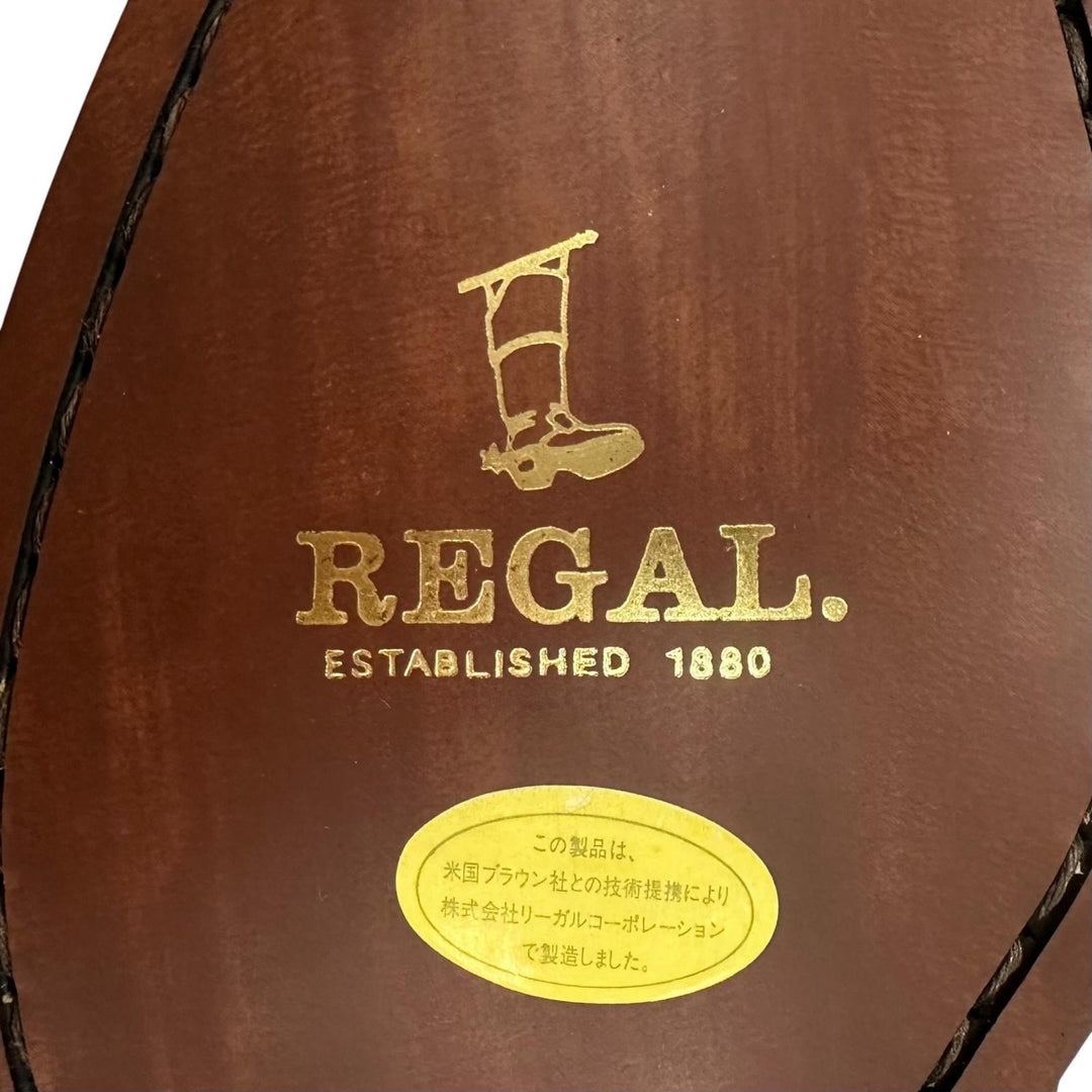 未使用品▲REGAL リーガル 2794 内羽根 パンチドキャップトゥ ストレートチップ レザーシューズ ブラウン 25.5cm メンズ 箱付き