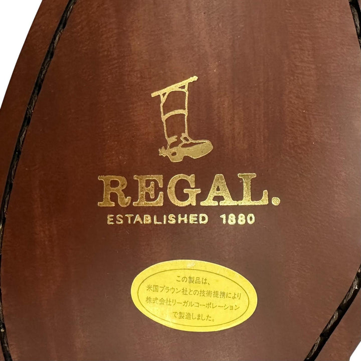 未使用品▲REGAL リーガル 2794 内羽根 パンチドキャップトゥ ストレートチップ レザーシューズ ブラウン 25.5cm メンズ 箱付き