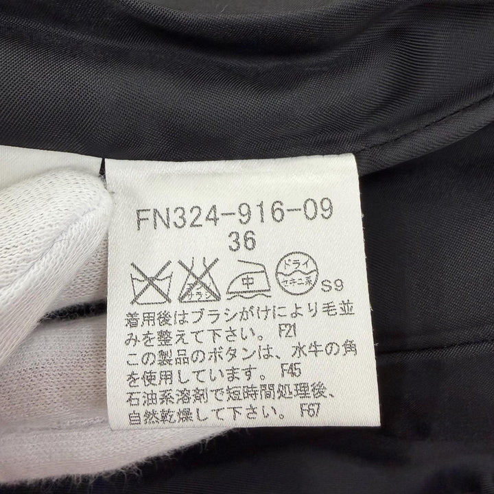 美品☆BURBERRY LONDON バーバリーロンドン アンゴラ ウール ロゴボタン付 ロング丈 コート ブラック 36 日本製 正規品 レディース