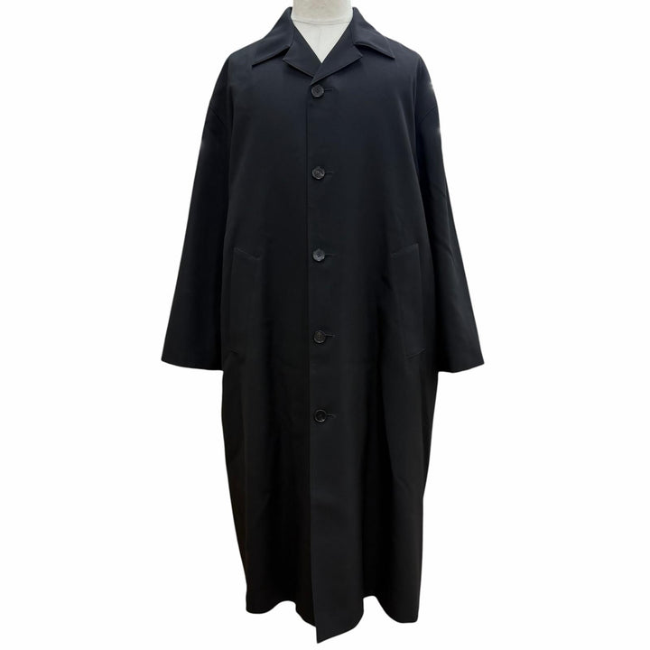 極美品▼JIL SANDER ジルサンダー 24AW J23AA0102 WARDROBE Wool Gabardine COAT ウール100% コート ブラック 44 伊製 正規品 メンズ