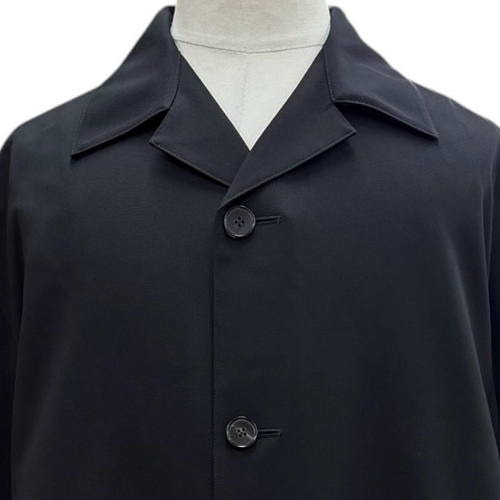 極美品▼JIL SANDER ジルサンダー 24AW J23AA0102 WARDROBE Wool Gabardine COAT ウール100% コート ブラック 44 伊製 正規品 メンズ