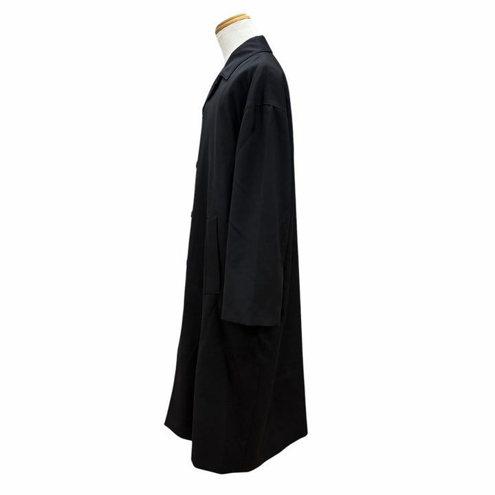 極美品▼JIL SANDER ジルサンダー 24AW J23AA0102 WARDROBE Wool Gabardine COAT ウール100% コート ブラック 44 伊製 正規品 メンズ