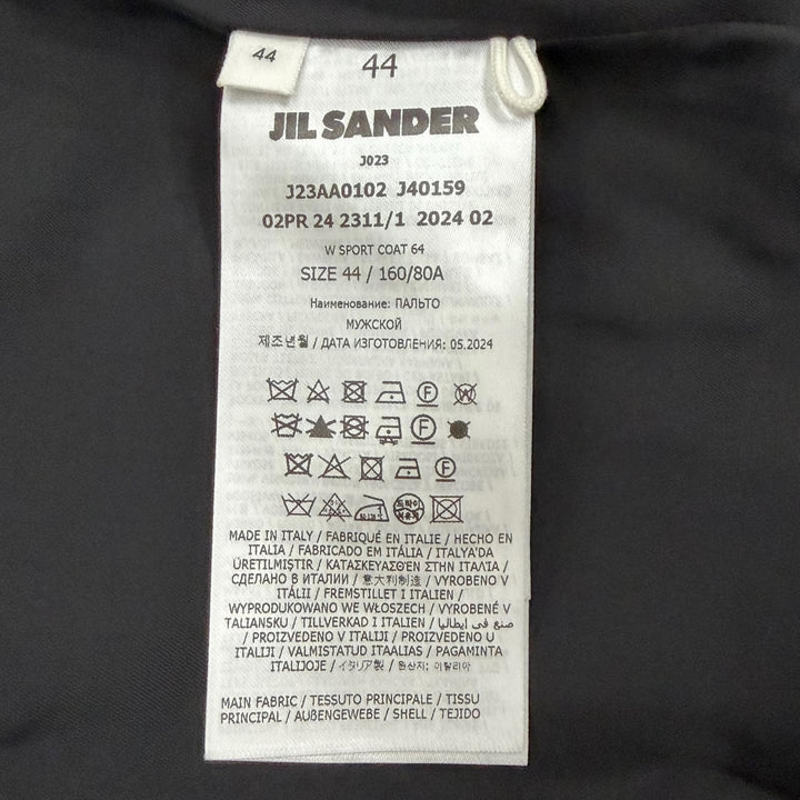 極美品▼JIL SANDER ジルサンダー 24AW J23AA0102 WARDROBE Wool Gabardine COAT ウール100% コート ブラック 44 伊製 正規品 メンズ