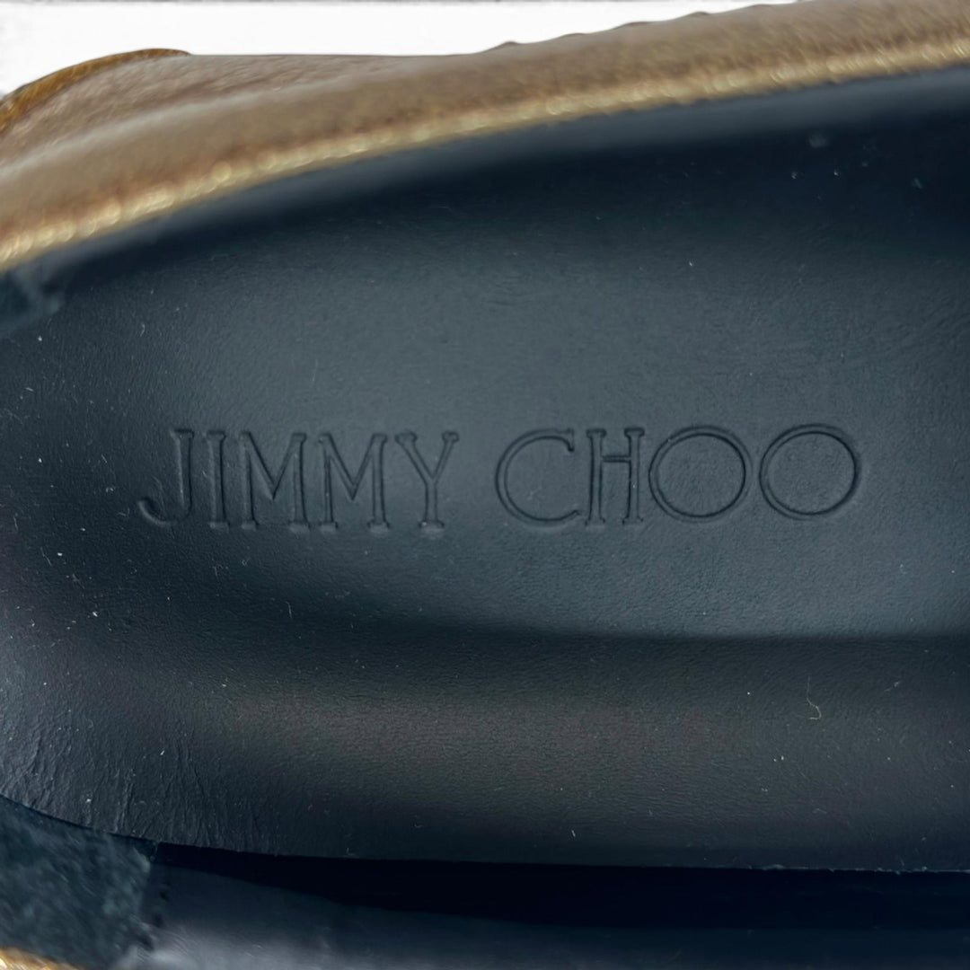未使用品▲JIMMY CHOO ジミーチュウ GROVE グローブ スタースタッズ レザー スリッポン ゴールド 43 イタリア製 メンズ 箱・保存袋付き