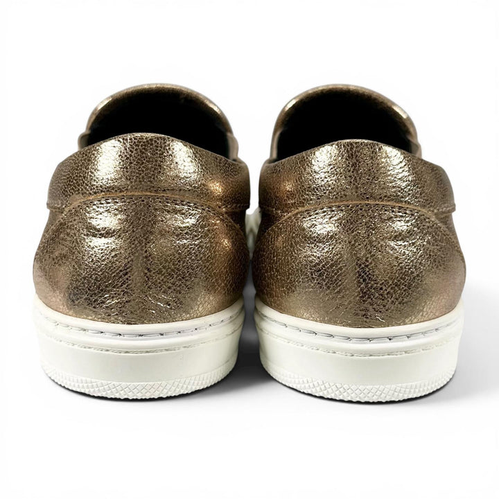未使用品▲JIMMY CHOO ジミーチュウ GROVE グローブ スタースタッズ レザー スリッポン ゴールド 43 イタリア製 メンズ 箱・保存袋付き