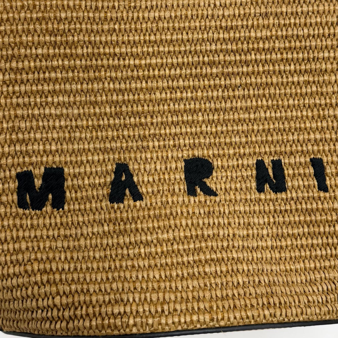 未使用品◇MARNI マルニ 2024SS BMMP0068Q0 TROPICALIA BAG SMALL ロゴ刺繍 レザー使い 2WAY ハンド ショルダーバッグ イタリア製 袋付き