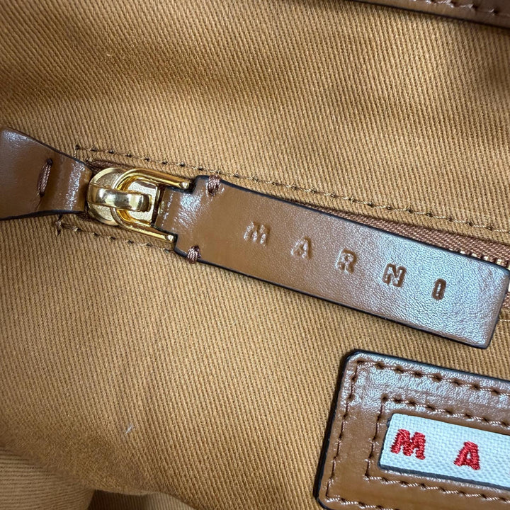 未使用品◇MARNI マルニ 2024SS BMMP0068Q0 TROPICALIA BAG SMALL ロゴ刺繍 レザー使い 2WAY ハンド ショルダーバッグ イタリア製 袋付き