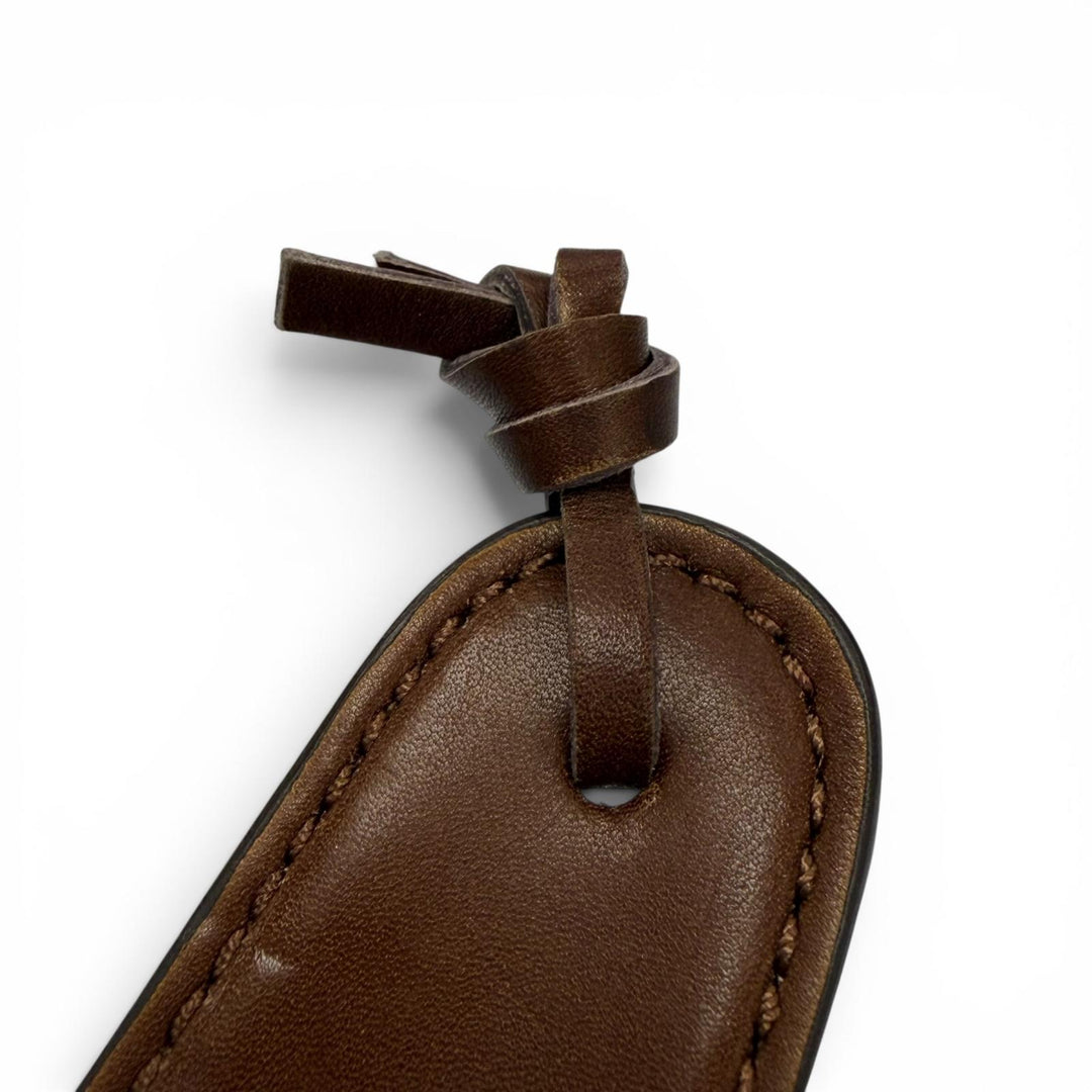 美品▼Berluti ベルルッティ ロゴ刻印 レザー使い シューホーン 靴べら シルバー ブラウン メンズ 箱・保存袋付き