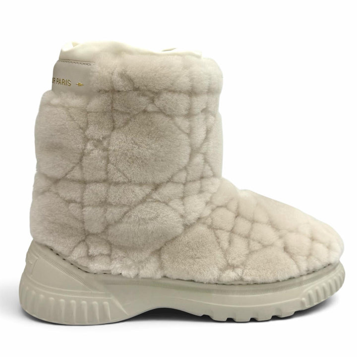 良品★Christian Dior クリスチャンディオール KCI992SKK DIOR FROST カナージュ シアリング ムートン ショートブーツ 36 箱付き