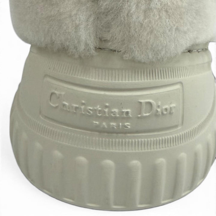 良品★Christian Dior クリスチャンディオール KCI992SKK DIOR FROST カナージュ シアリング ムートン ショートブーツ 36 箱付き