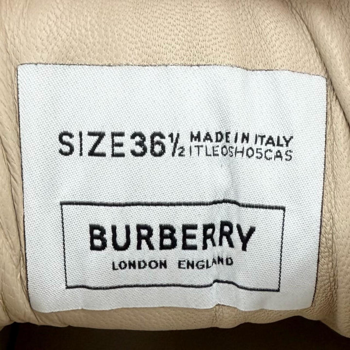 未使用品◇BURBERRY バーバリー 8054115 アーサー ロゴラバー チェック柄 スニーカー ベージュ 36.5 イタリア製 レディース 箱・保存袋付