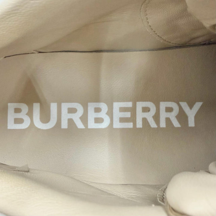 未使用品◇BURBERRY バーバリー 8054115 アーサー ロゴラバー チェック柄 スニーカー ベージュ 36.5 イタリア製 レディース 箱・保存袋付