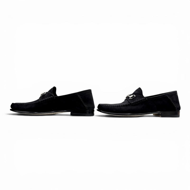 未使用品◇GUCCI グッチ 1953 ヌバック ホースビット レザー 2WAYシューズ ローファー ブラック 35 イタリア製 定価148500円 箱・袋付き