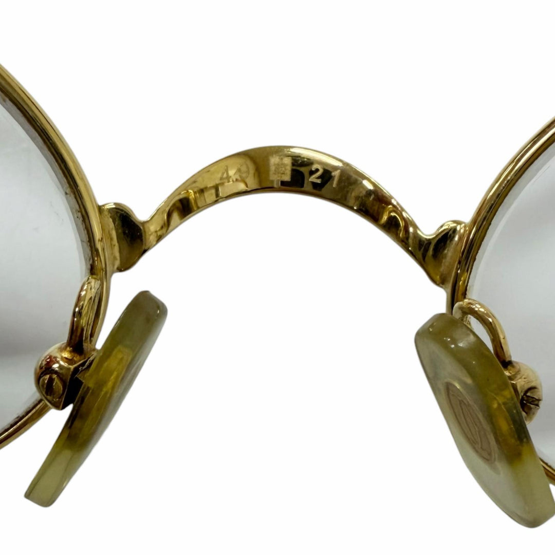 良品□Cartier カルティエ ヴィンテージ トリニティ オーバル型 メガネ 眼鏡 アイウェア ゴールド 49□21 度入り フランス製 メンズ