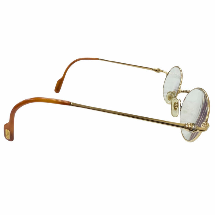 良品□Cartier カルティエ ヴィンテージ トリニティ オーバル型 メガネ 眼鏡 アイウェア ゴールド 49□21 度入り フランス製 メンズ