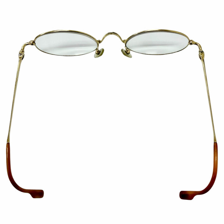 良品□Cartier カルティエ ヴィンテージ トリニティ オーバル型 メガネ 眼鏡 アイウェア ゴールド 49□21 度入り フランス製 メンズ