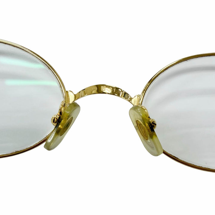 良品□Cartier カルティエ ヴィンテージ トリニティ オーバル型 メガネ 眼鏡 アイウェア ゴールド 49□21 度入り フランス製 メンズ