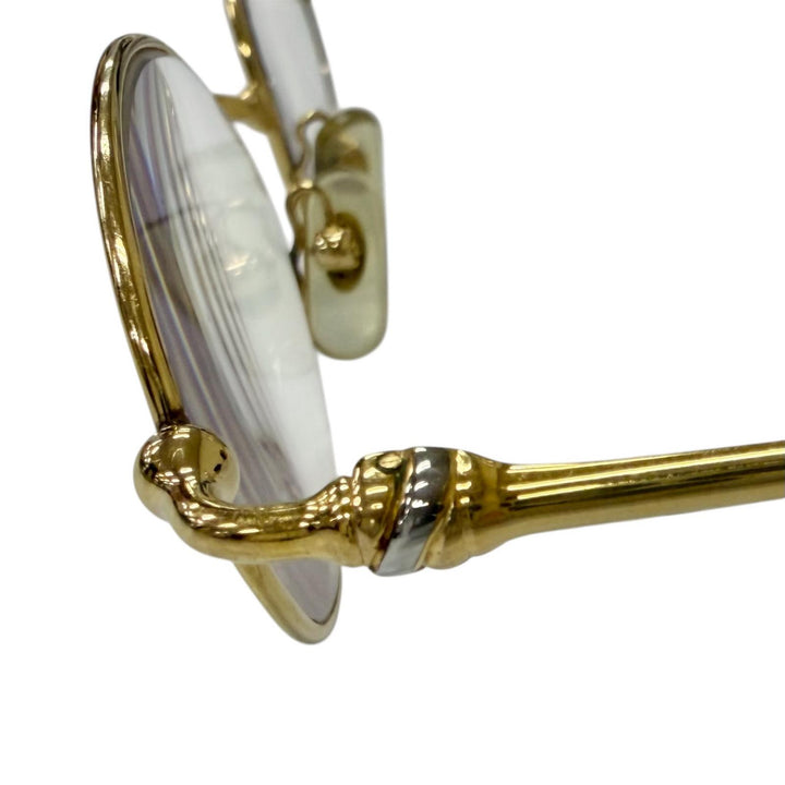 良品□Cartier カルティエ ヴィンテージ トリニティ オーバル型 メガネ 眼鏡 アイウェア ゴールド 49□21 度入り フランス製 メンズ