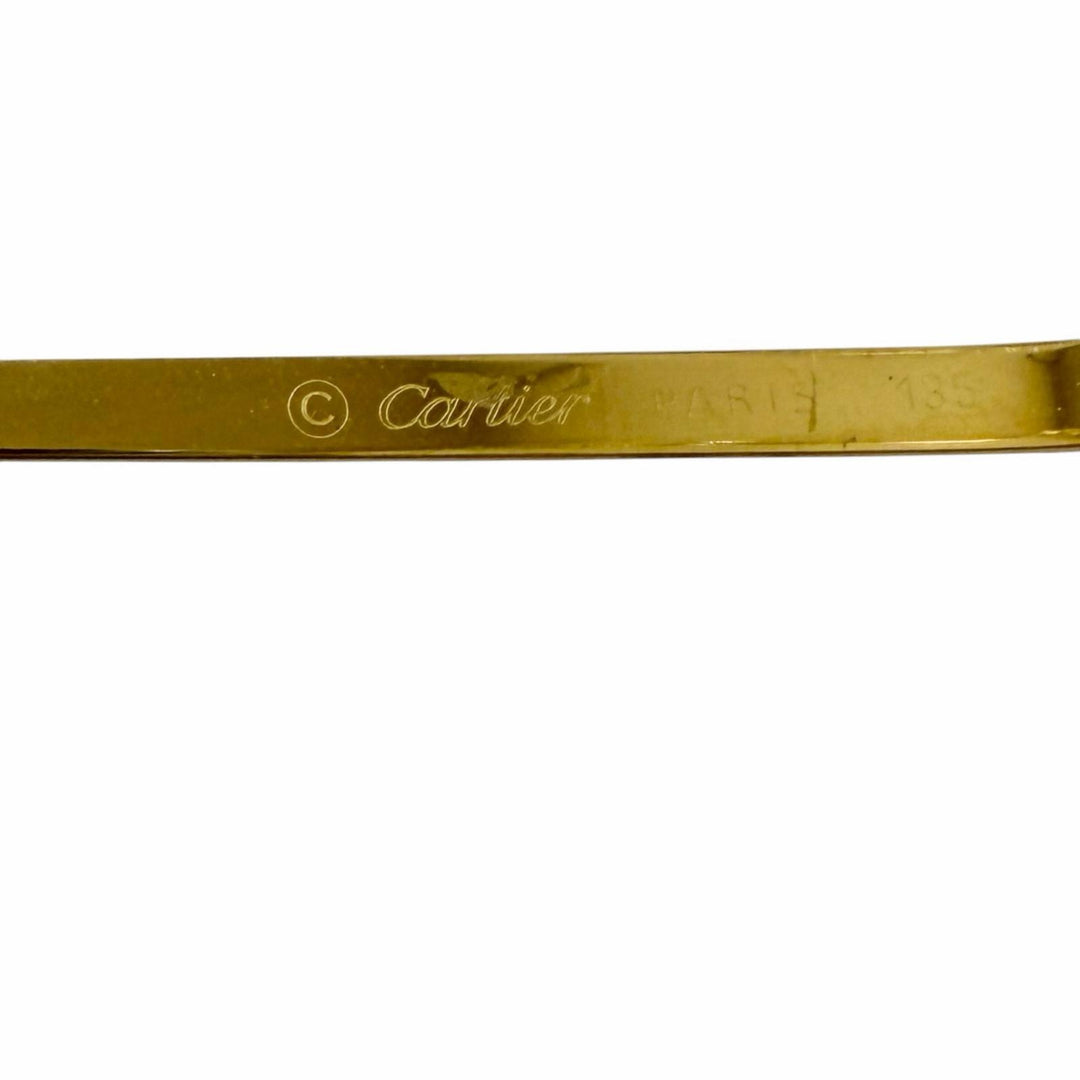 良品□Cartier カルティエ ヴィンテージ トリニティ オーバル型 メガネ 眼鏡 アイウェア ゴールド 49□21 度入り フランス製 メンズ
