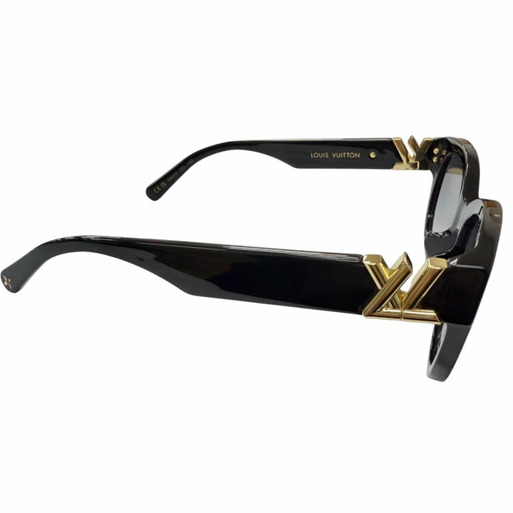 極美品□LOUIS VUITTON ルイヴィトン 2024年製 Z2378E サングラス LV GO-14 ラウンド ブラック ゴールド 54□19-140 イタリア製 現行品