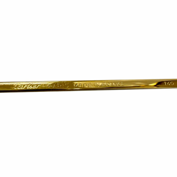 極美品□Cartier カルティエ ヴィンテージ トリニティ ツーブリッジ サングラス アイウェア ゴールド ボルドー 62□14 フランス製 メンズ