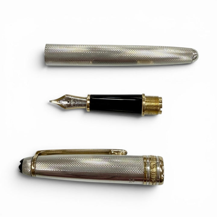極美品▼MONTBLANC モンブラン マイスターシュテュック 1446 ソリテール スターリングシルバー 18K ホワイトスター 万年筆 総重量28.74g