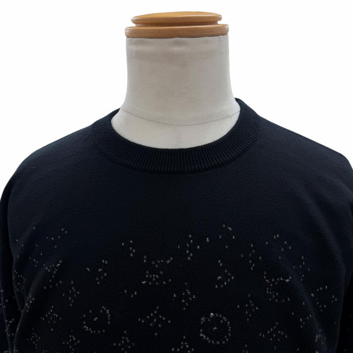 美品▼LOUIS VUITTON ルイヴィトン 2022年製 HKN44W モノグラムグラディエント ロゴプレート付き プルオーバー ニットセーター M 正規品