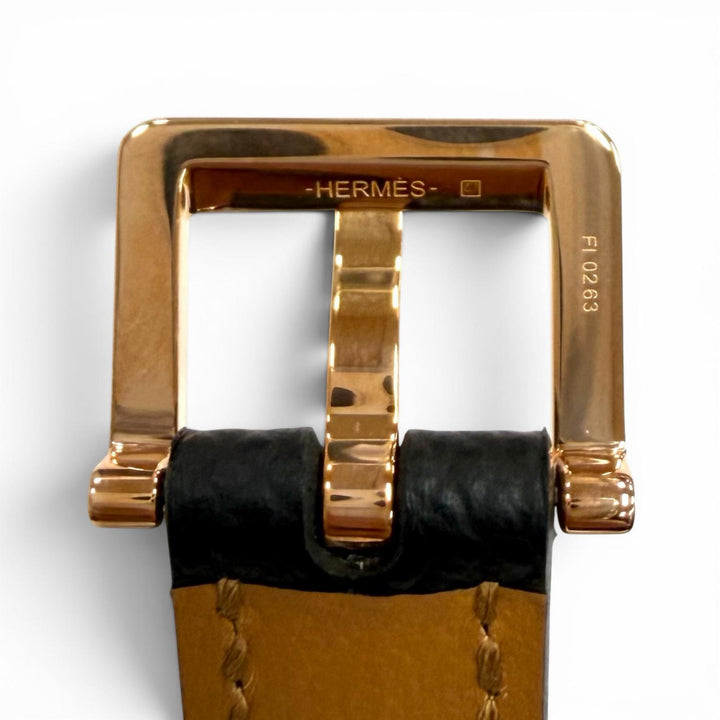 未使用品★HERMES エルメス ポップH 15 ブラック ヴォーエプソン ゴールデンローズ金具 ベルト 75 W刻印 フランス製 箱・保存袋付き