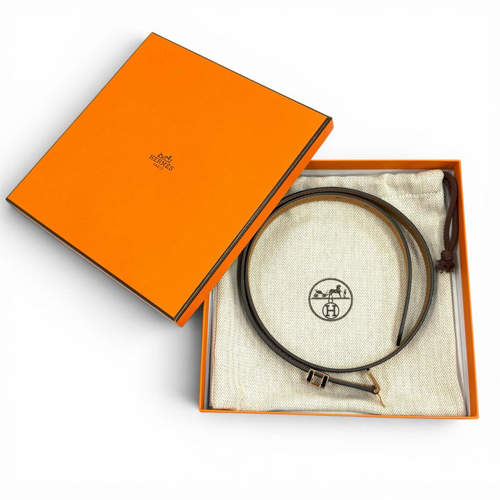 未使用品★HERMES エルメス ポップH 15 ブラック ヴォーエプソン ゴールデンローズ金具 ベルト 75 W刻印 フランス製 箱・保存袋付き