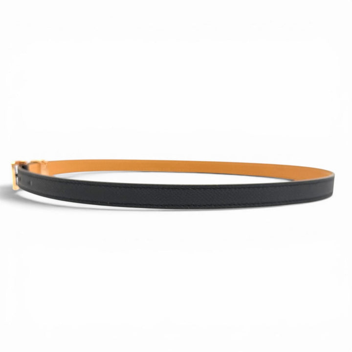未使用品★HERMES エルメス ポップH 15 ブラック ヴォーエプソン ゴールデンローズ金具 ベルト 75 W刻印 フランス製 箱・保存袋付き