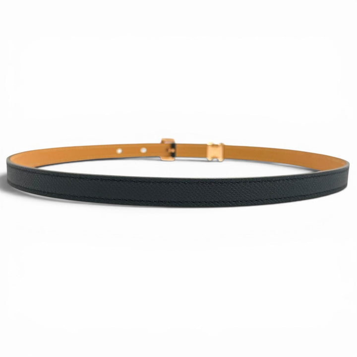 未使用品★HERMES エルメス ポップH 15 ブラック ヴォーエプソン ゴールデンローズ金具 ベルト 75 W刻印 フランス製 箱・保存袋付き