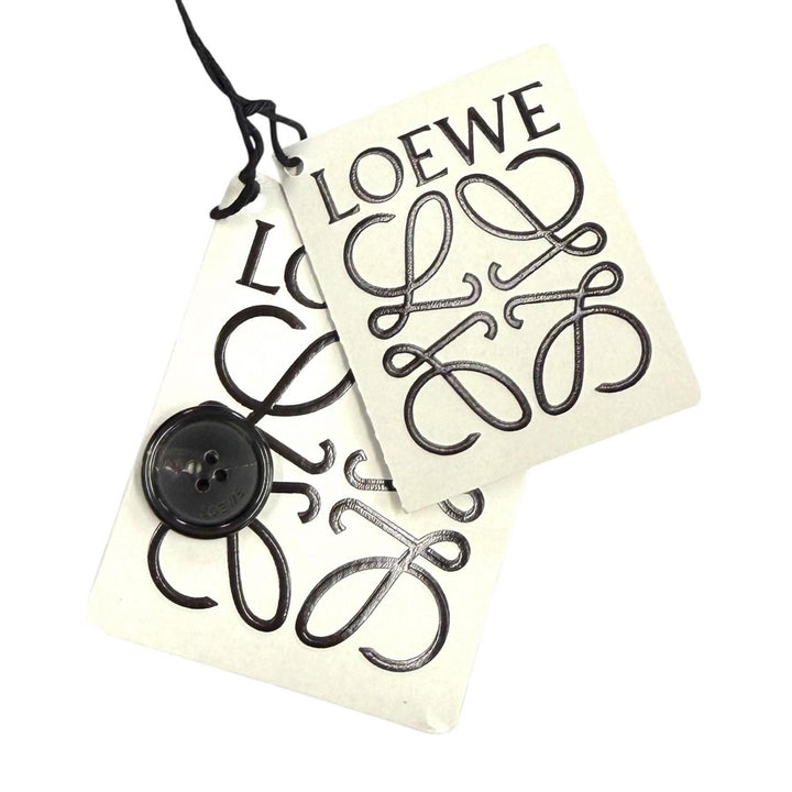 未使用品★LOEWE ロエベ Q825Y16K04 ウール100％ ロゴボタン アナグラム刺繍 Vネック ニットカーディガン ブラック S 正規品