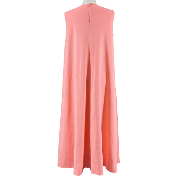 極美品▲DRAWER ドゥロワー 22SS 6526-234-1363 リネン混 ノースリーブ ドレス ワンピース サーモンピンク 36 日本製 正規品 レディース