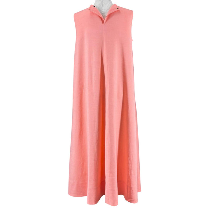 極美品▲DRAWER ドゥロワー 22SS 6526-234-1363 リネン混 ノースリーブ ドレス ワンピース サーモンピンク 36 日本製 正規品 レディース