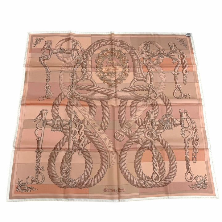 極美品★HERMES エルメス カレ90 ガヴロッシュ デッラ カヴァッレリア シルク100％ ダブルフェイス スカーフ マルチ フランス製 箱付き