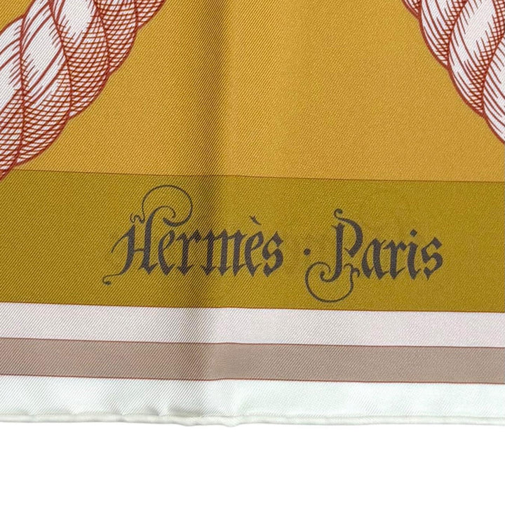 極美品★HERMES エルメス カレ90 ガヴロッシュ デッラ カヴァッレリア シルク100％ ダブルフェイス スカーフ マルチ フランス製 箱付き