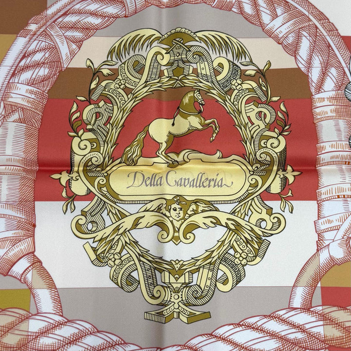 極美品★HERMES エルメス カレ90 ガヴロッシュ デッラ カヴァッレリア シルク100％ ダブルフェイス スカーフ マルチ フランス製 箱付き