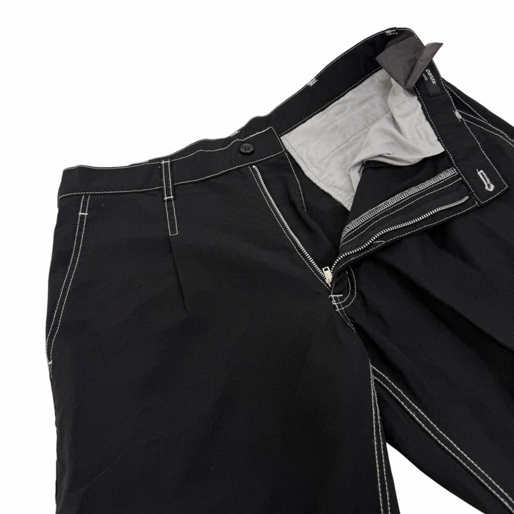 美品□COMME des GARCONS HOMME DEUX コムデギャルソン オム ドゥ ステッチデザイン 上下 セットアップ ブラック L メンズ オススメ◎