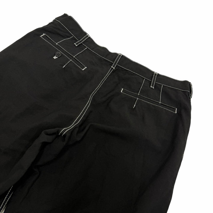 美品□COMME des GARCONS HOMME DEUX コムデギャルソン オム ドゥ ステッチデザイン 上下 セットアップ ブラック L メンズ オススメ◎