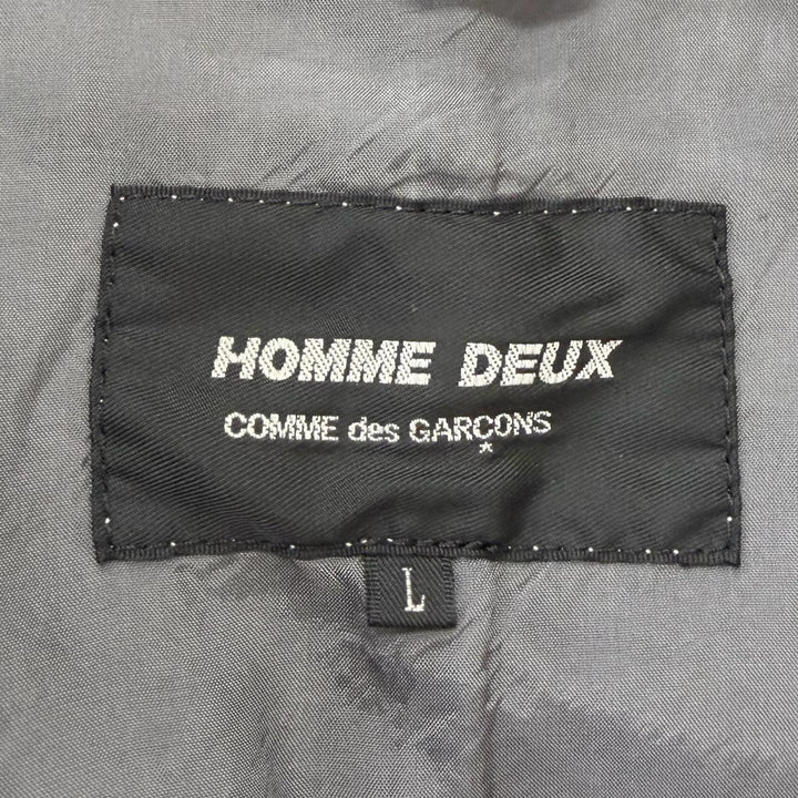 美品□COMME des GARCONS HOMME DEUX コムデギャルソン オム ドゥ ステッチデザイン 上下 セットアップ ブラック L メンズ オススメ◎