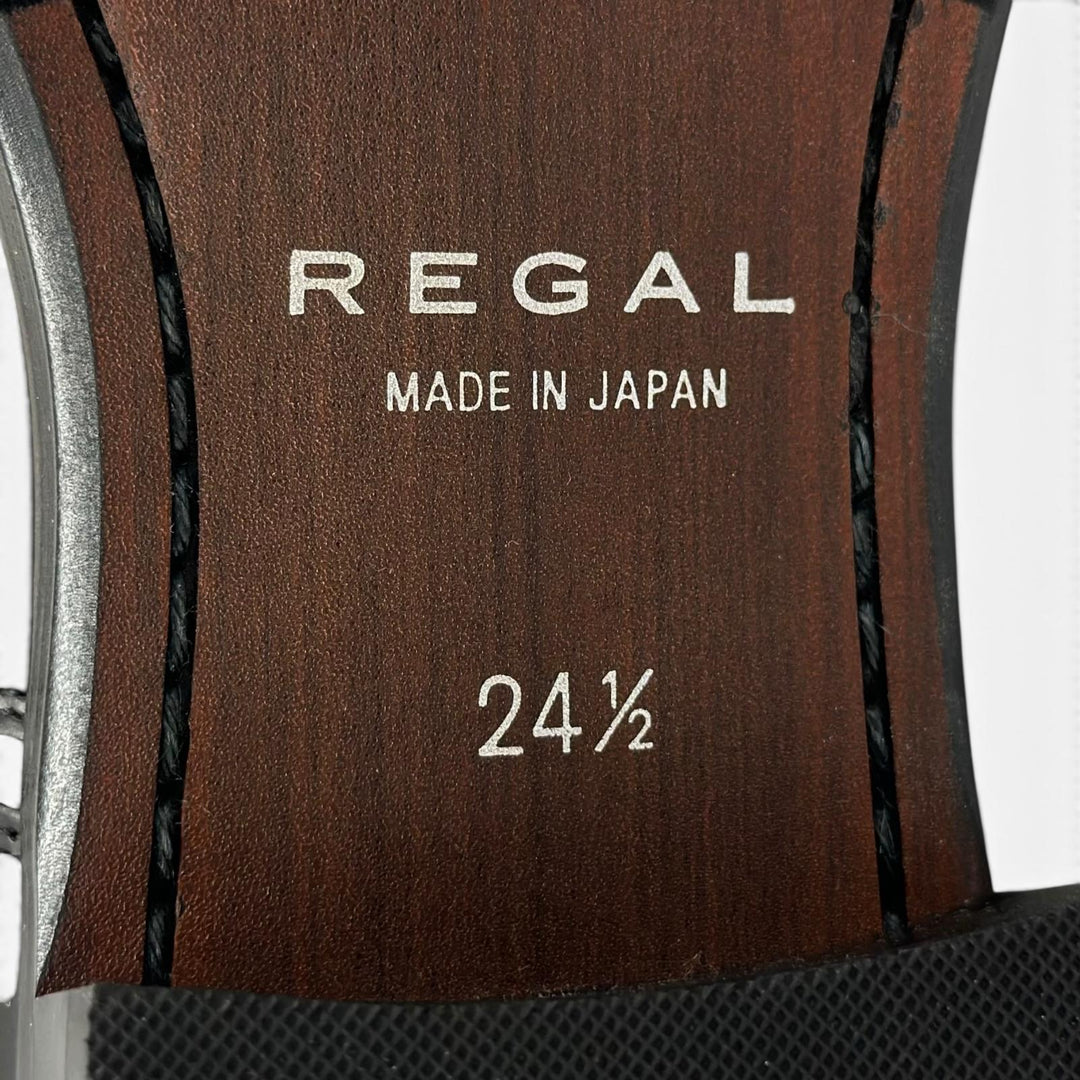 未使用品▲REGAL リーガル 727R 外羽根 Uチップ ダービーシューズ レザーシューズ ブラック 24.5cm 日本製 メンズ 箱付き