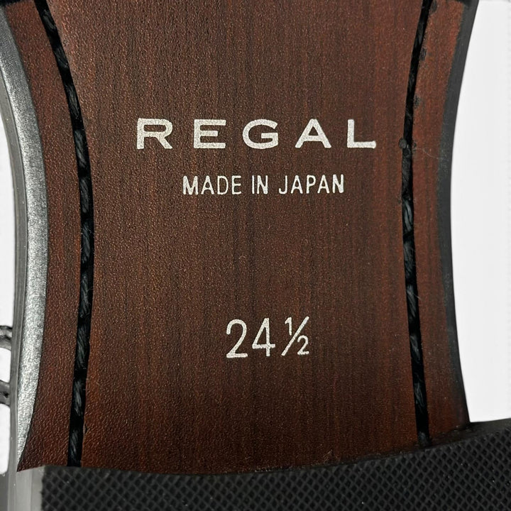 未使用品▲REGAL リーガル 727R 外羽根 Uチップ ダービーシューズ レザーシューズ ブラック 24.5cm 日本製 メンズ 箱付き